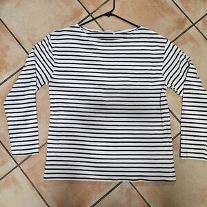 The Frankie Shop M/L oversized striped black white long sleeved top tee t-shirt